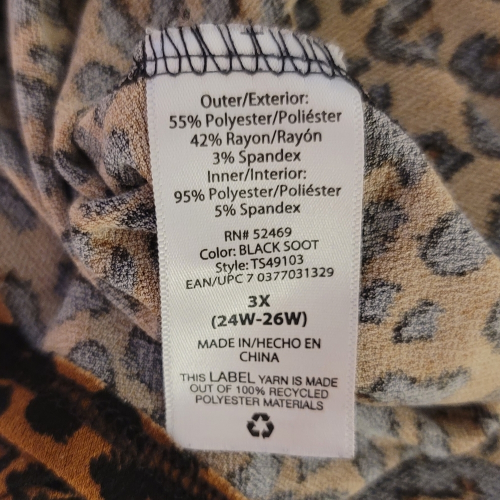 Tank top leopard shirt 3x (24W-26W) used 2 times - Picture 4 of 5
